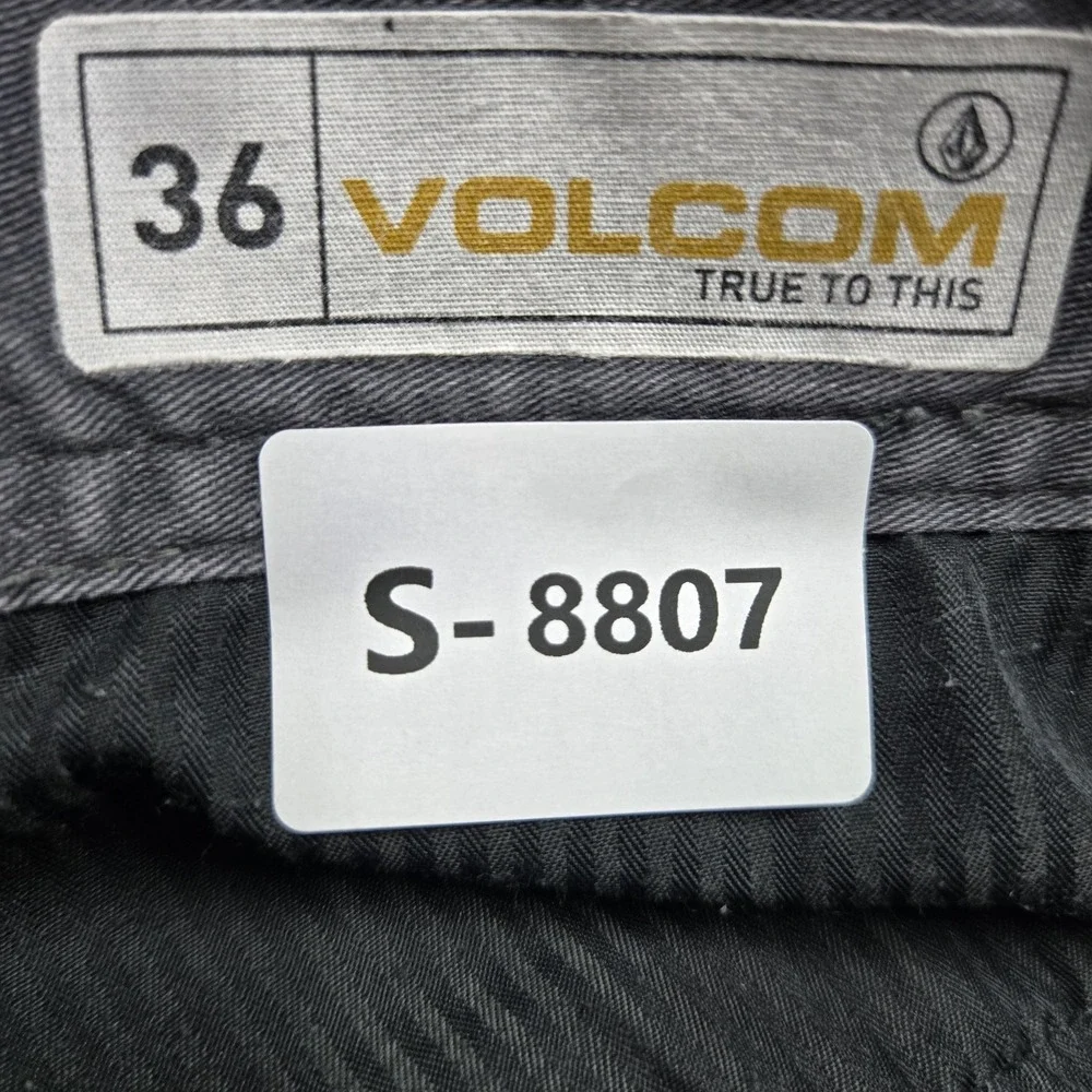 Volcom Men Shorts 36 Gray Embroidered Chino Twill 11